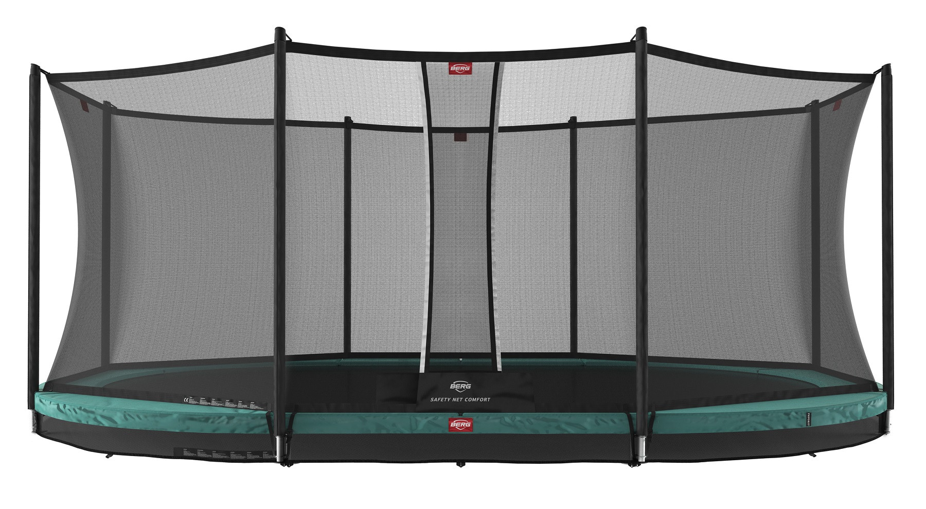 BERG Trampoline Grand Favorit met Veiligheidsnet - Safetynet Comfort - InGround - 520 x 350 cm - Groen