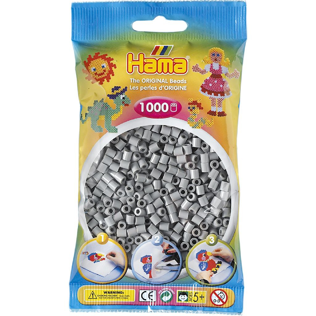 Hama 207-17 Zakje met 1000 Strijkkralen Grijs