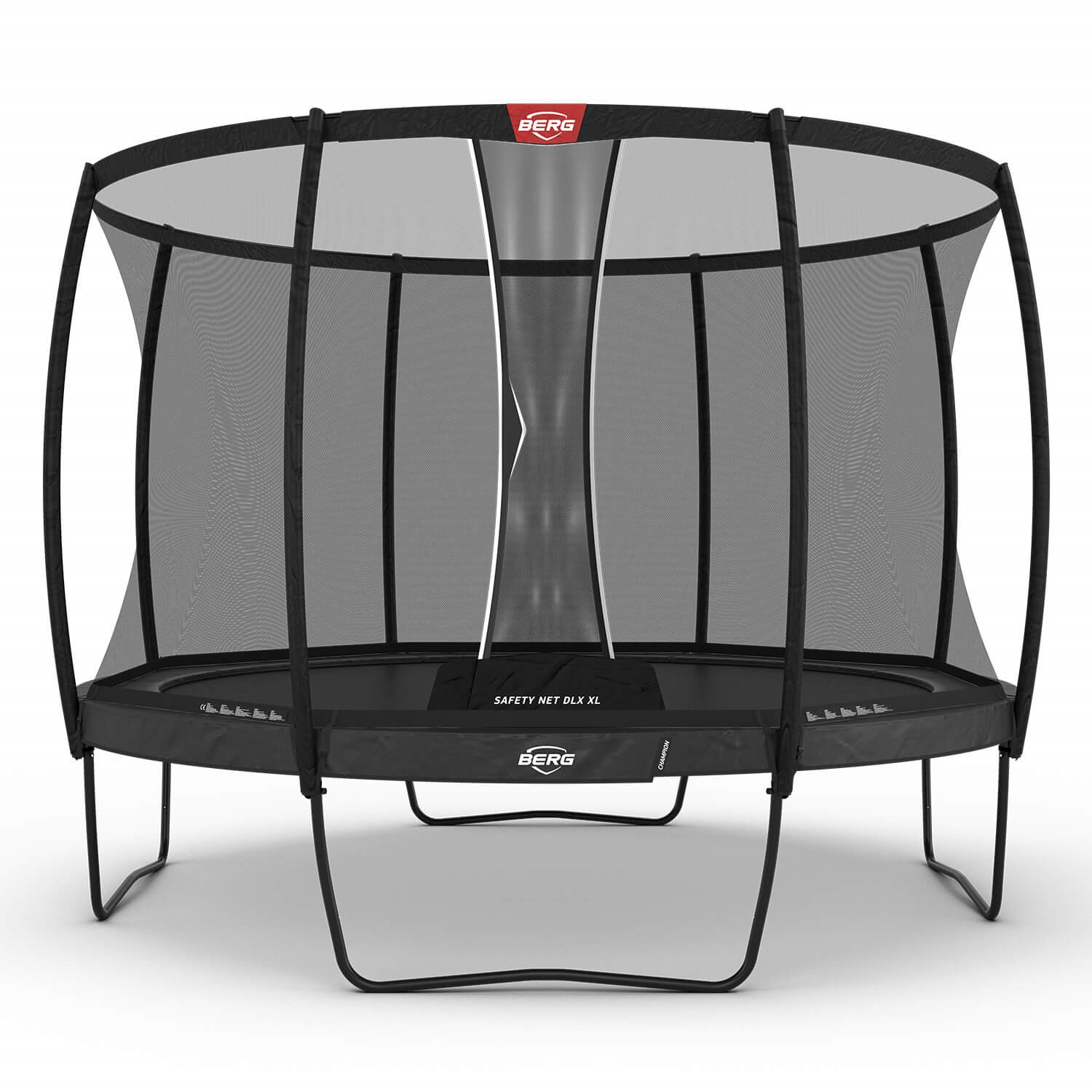BERG Trampoline Champion met Veiligheidsnet - Safetynet Deluxe XL - 430 cm - Antraciet Grijs - met Airflow PRO - Twinspring