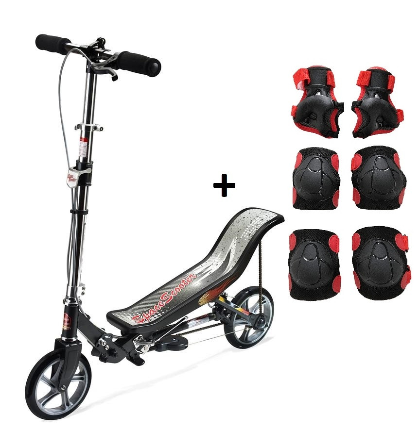Space Scooter X580 - Step - Mat Zwart + ThysToys beschermset