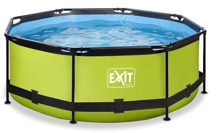 EXIT Frame Zwembad - Lime - ø 244 x 76 cm met Cartridge Filterpomp