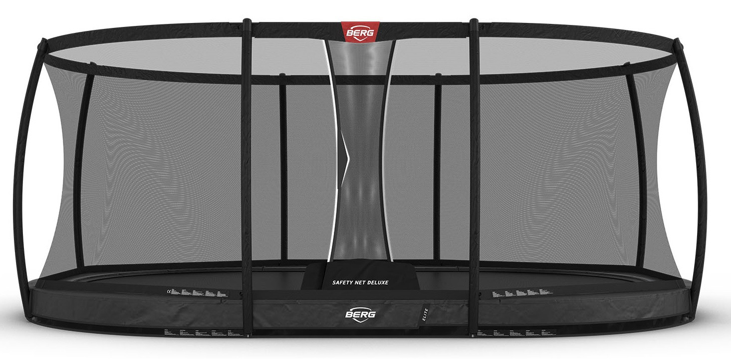 BERG Trampoline Grand Elite met Veiligheidsnet - Safetynet Deluxe -
InGround - 520 x 350 cm - Antraciet Grijs - Airflow PRO - Twinspring