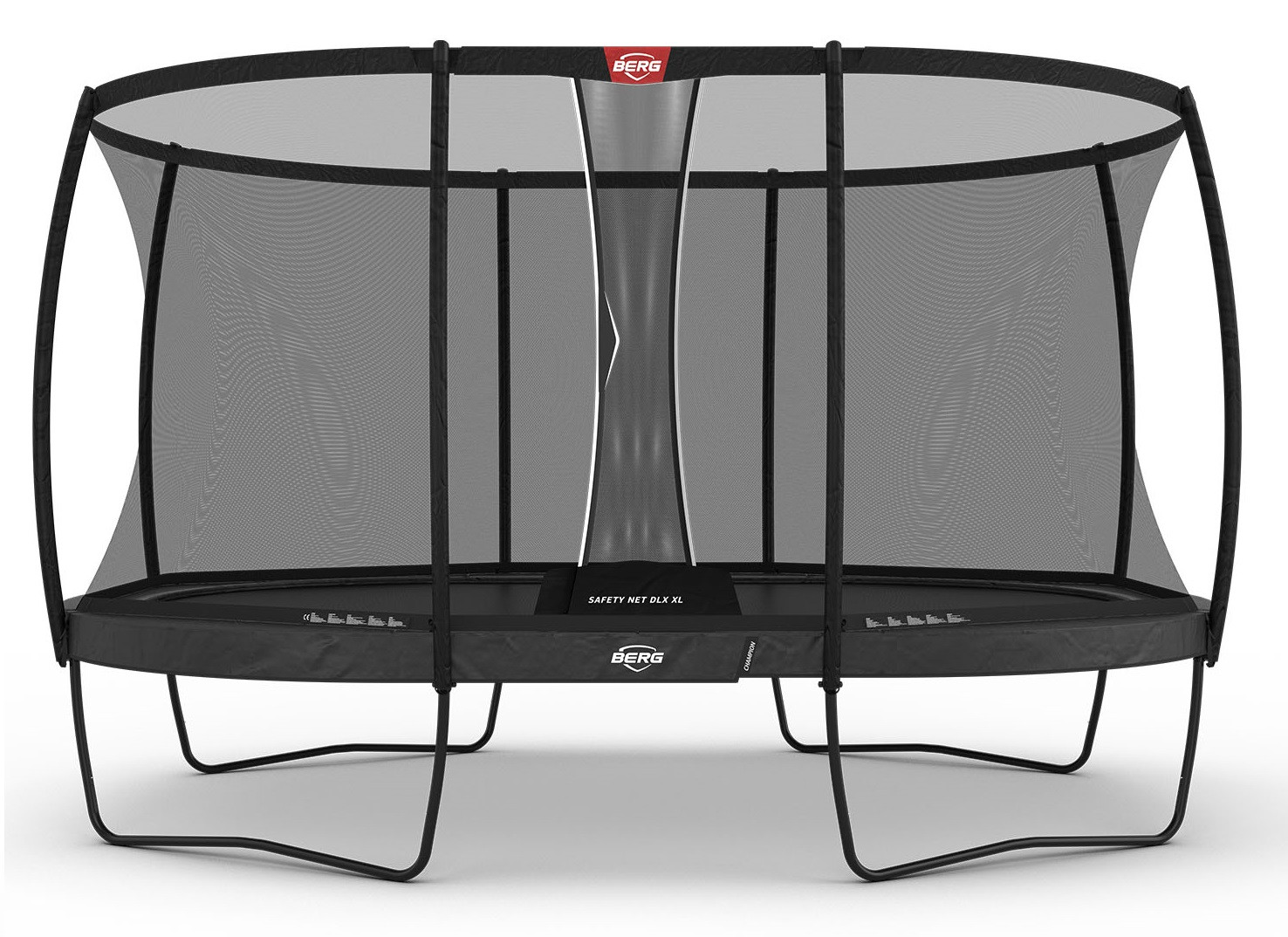 BERG Trampoline Grand Champion met Veiligheidsnet - Safetynet Deluxe XL - 520 x 350 cm - Antraciet Grijs - Airflow PRO - Twinspring