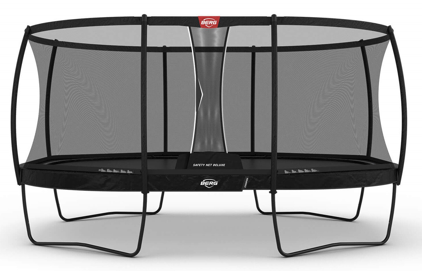 BERG Trampoline Grand Champion met Veiligheidsnet - Safety Net Deluxe - 470 x 310 cm - Antraciet Grijs - Airflow PRO - Twinspring