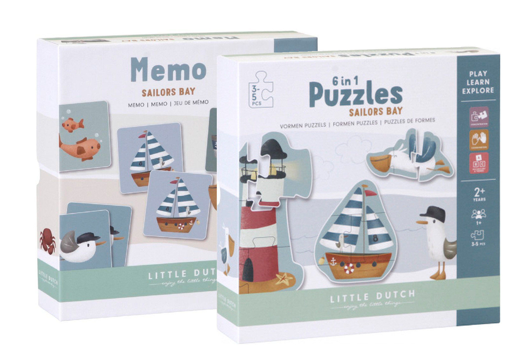 Little Dutch Memospel + 6 in 1 Puzzel - Sailors Bay - Voordeelpakket