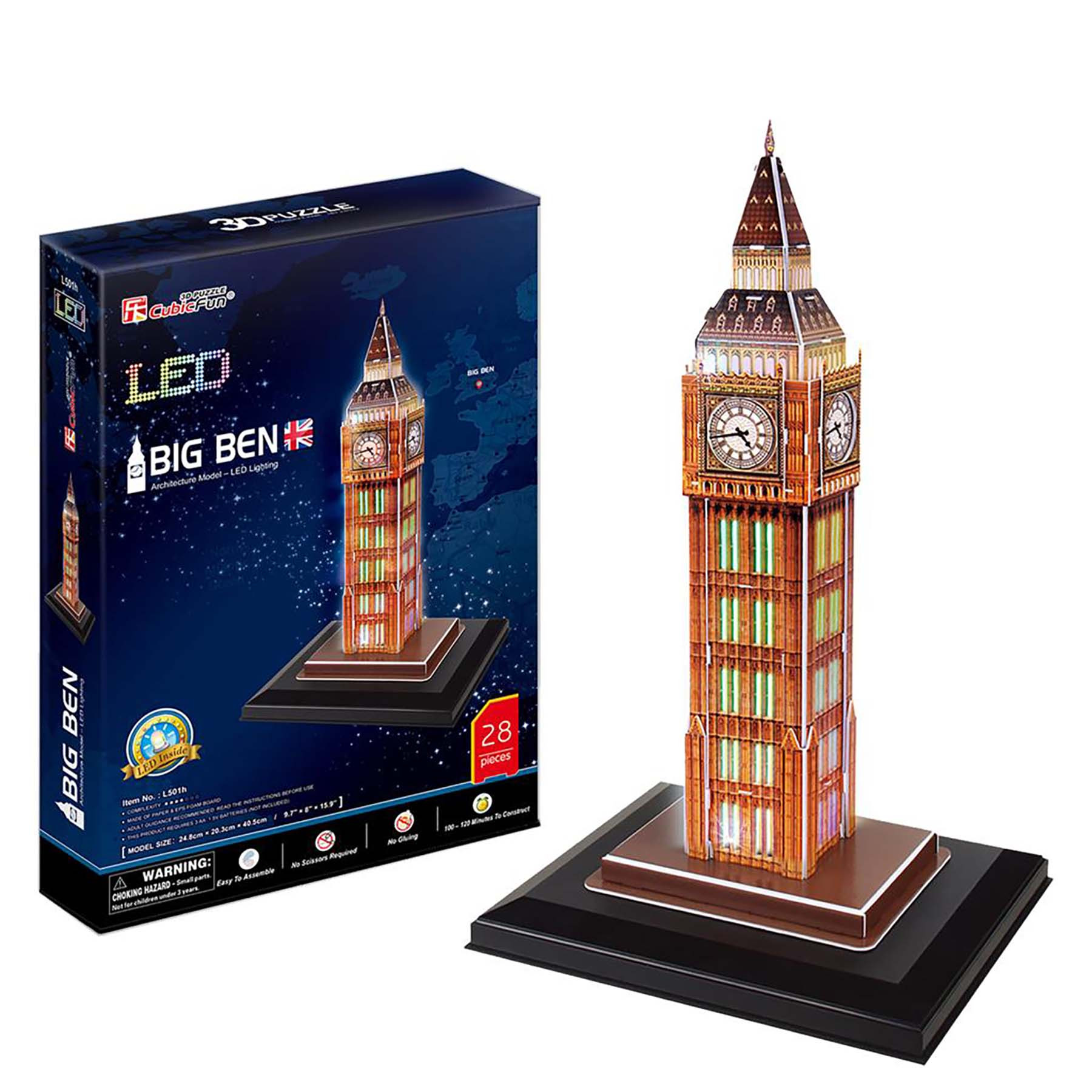 Cubic Fun Big Ben - 3d Puzzel - LED