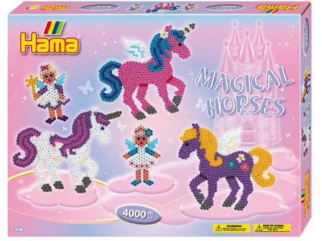 Hama Strijkkralen - Magical Horses - 4000 strijkkralen - 2 grondplaten