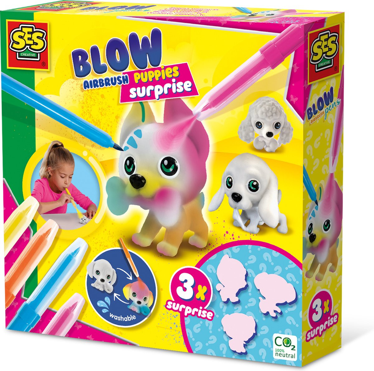 Ses 14333 Blow Airbrush Pens Puppy's - 3 Hondjes