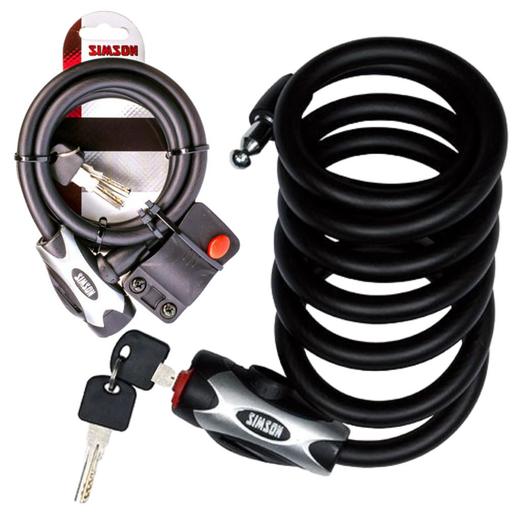 Simson Spiraalkabelslot XL - 1 cm dik - 150 cm lang