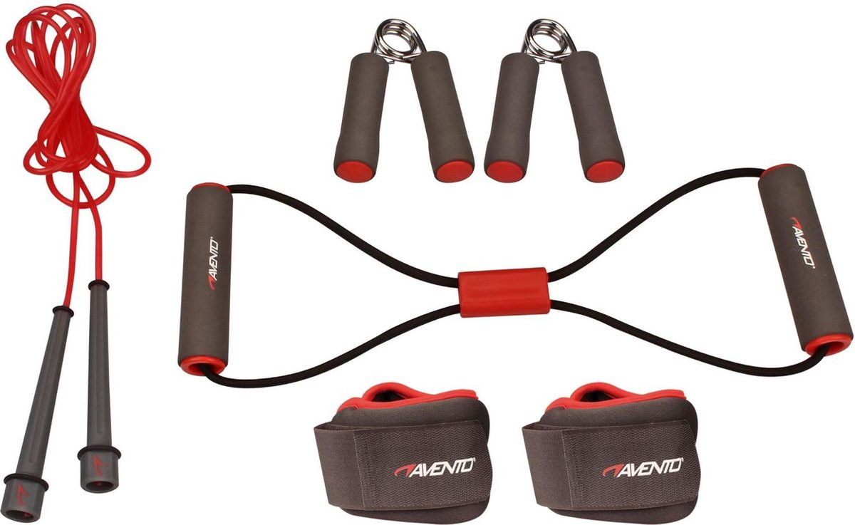 Avento Fitness Set - 6-Delig - Grijs / Zwart / Roze 