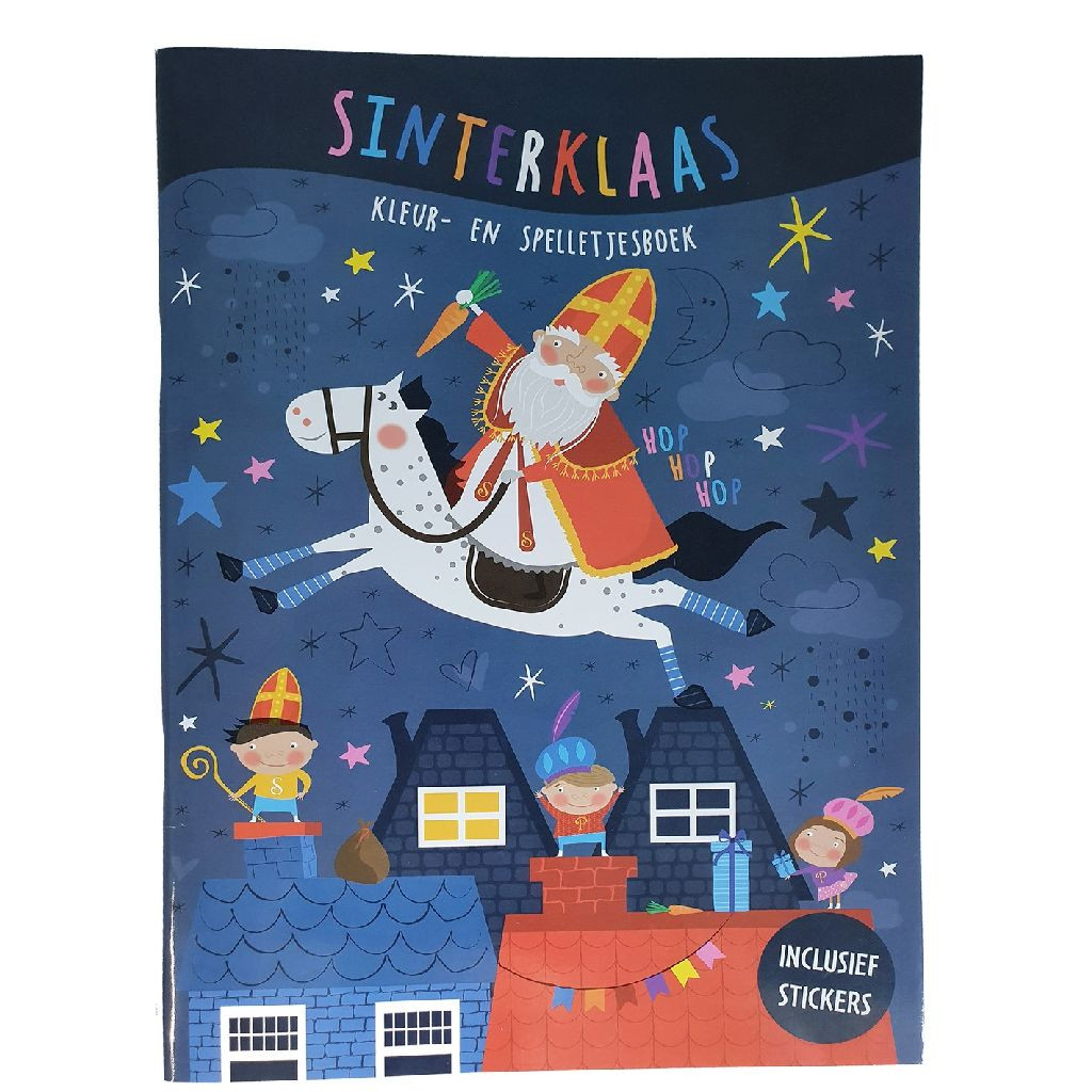 Sinterklaas Kleurboek en Spelletjesboek - 44 Pagina's 