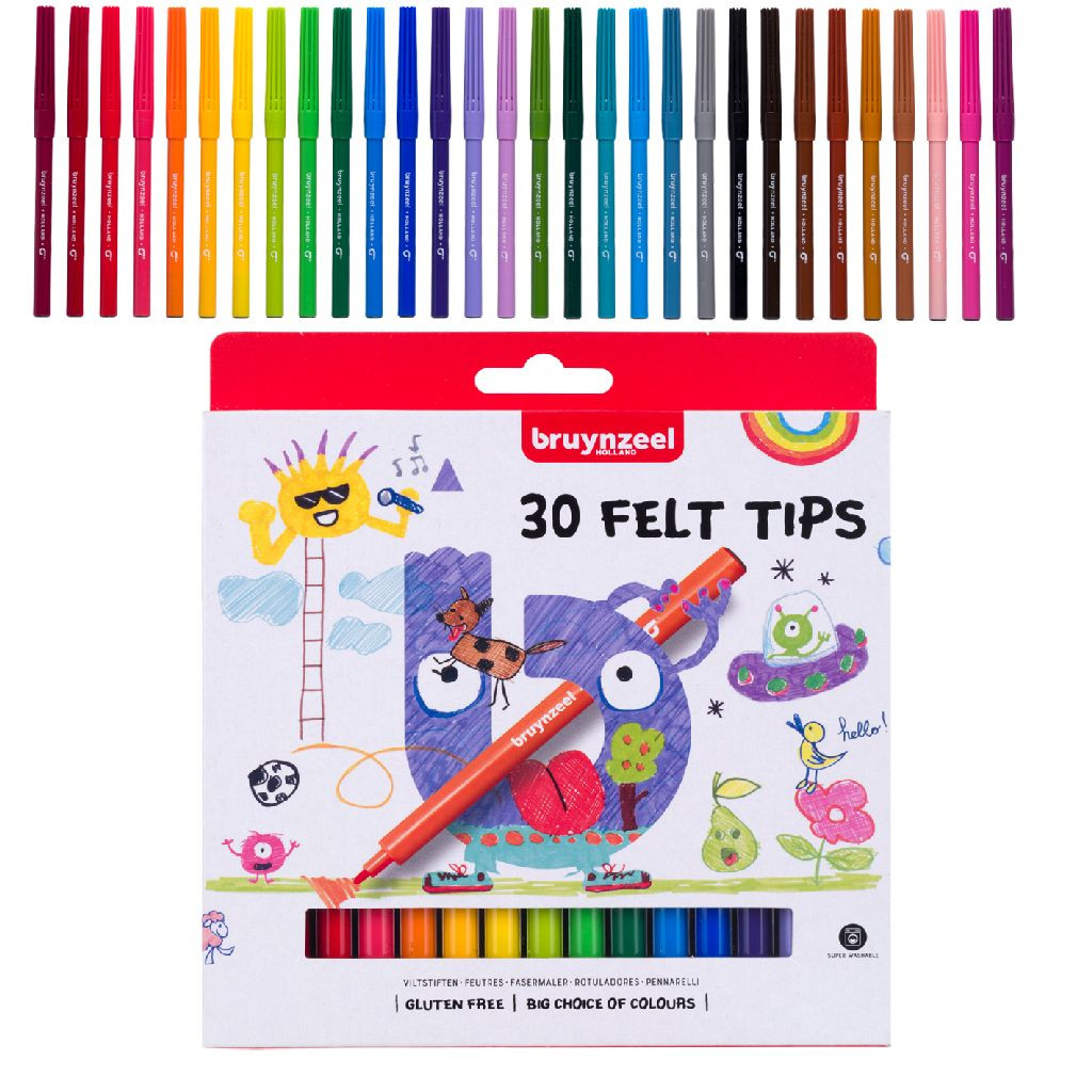 Bruynzeel Viltstiften Set 30 Kleuren