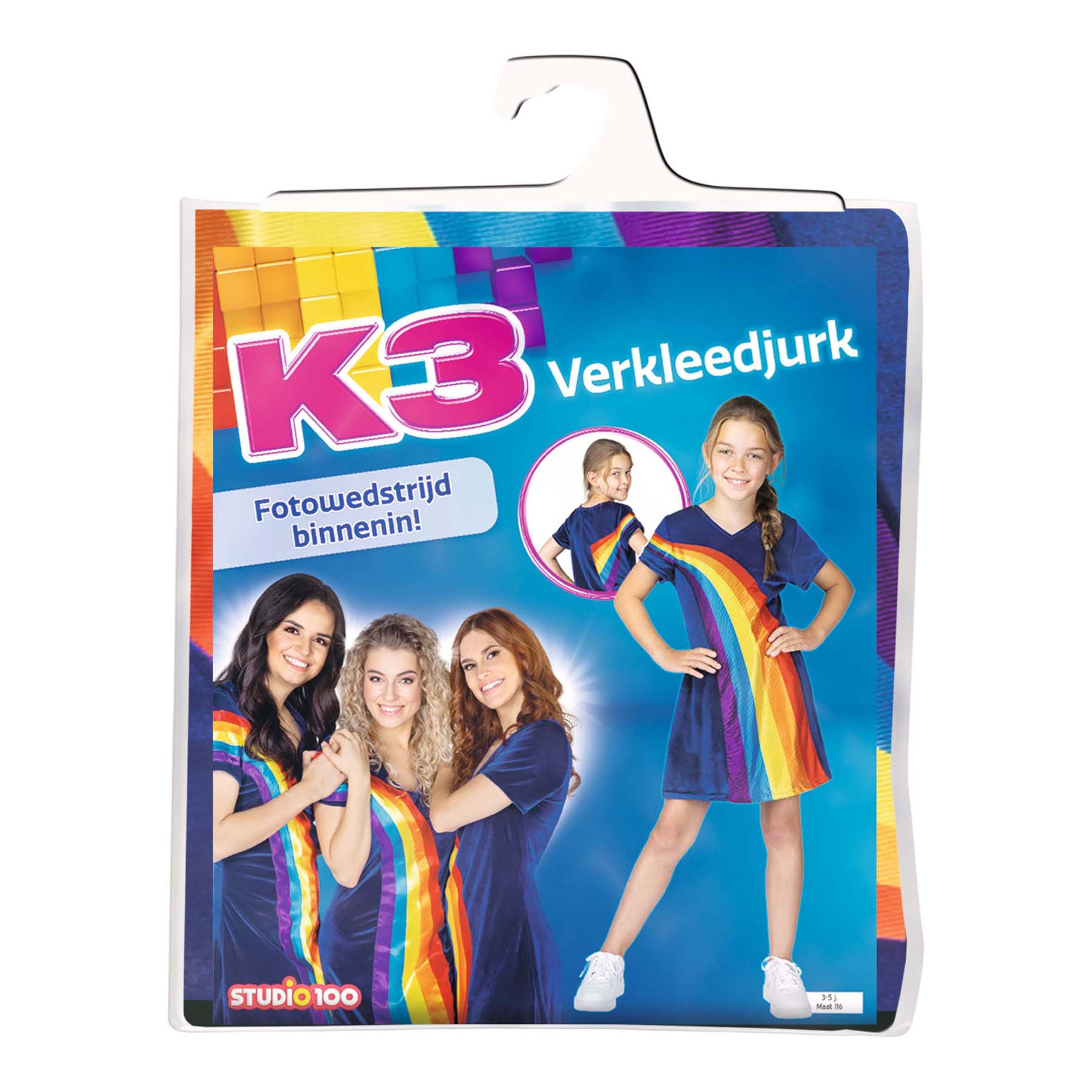 W WIDMANN MILANO Party Fashion Regenboog feeënkostuum voor kinderen, jurk, vleugels, carnavalskostuum