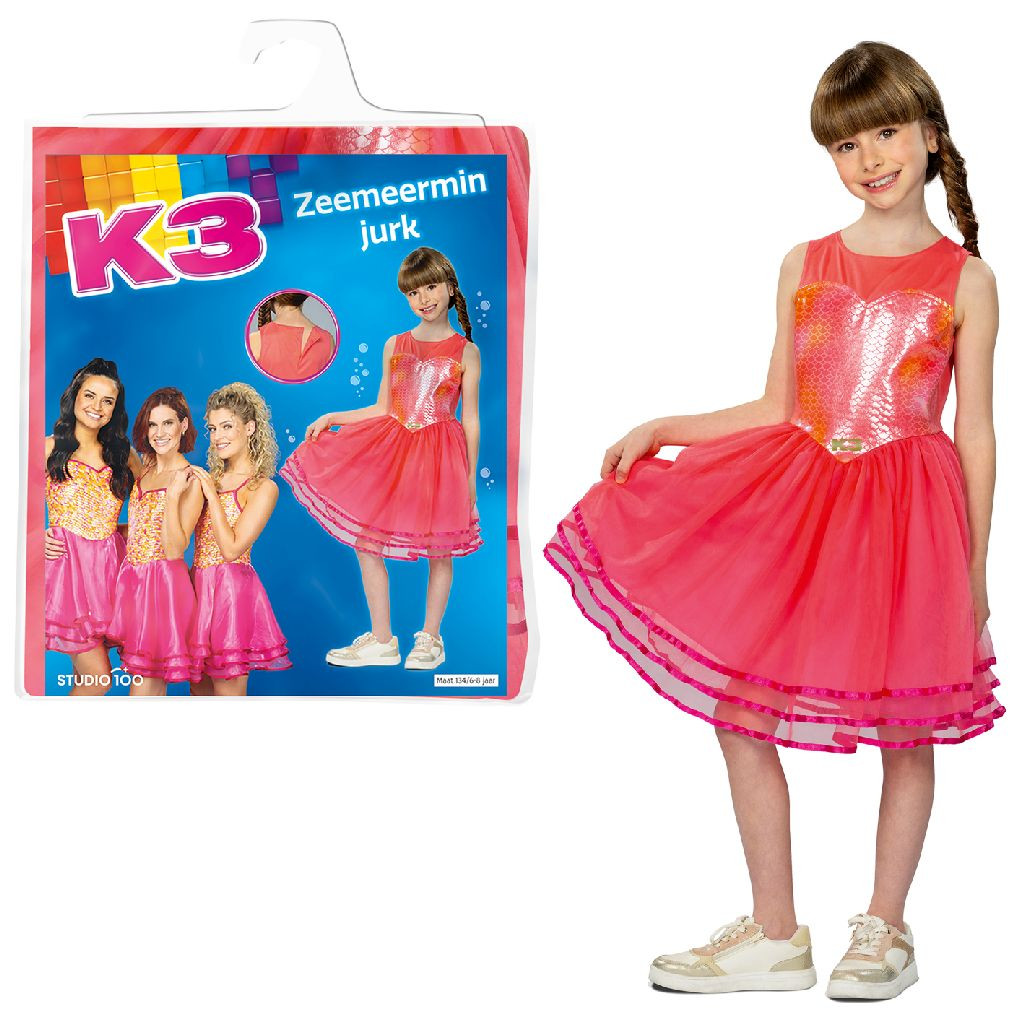K3 Verkleedjurk Lied van de Zeemeermin - 6-8 Jaar - Maat 134