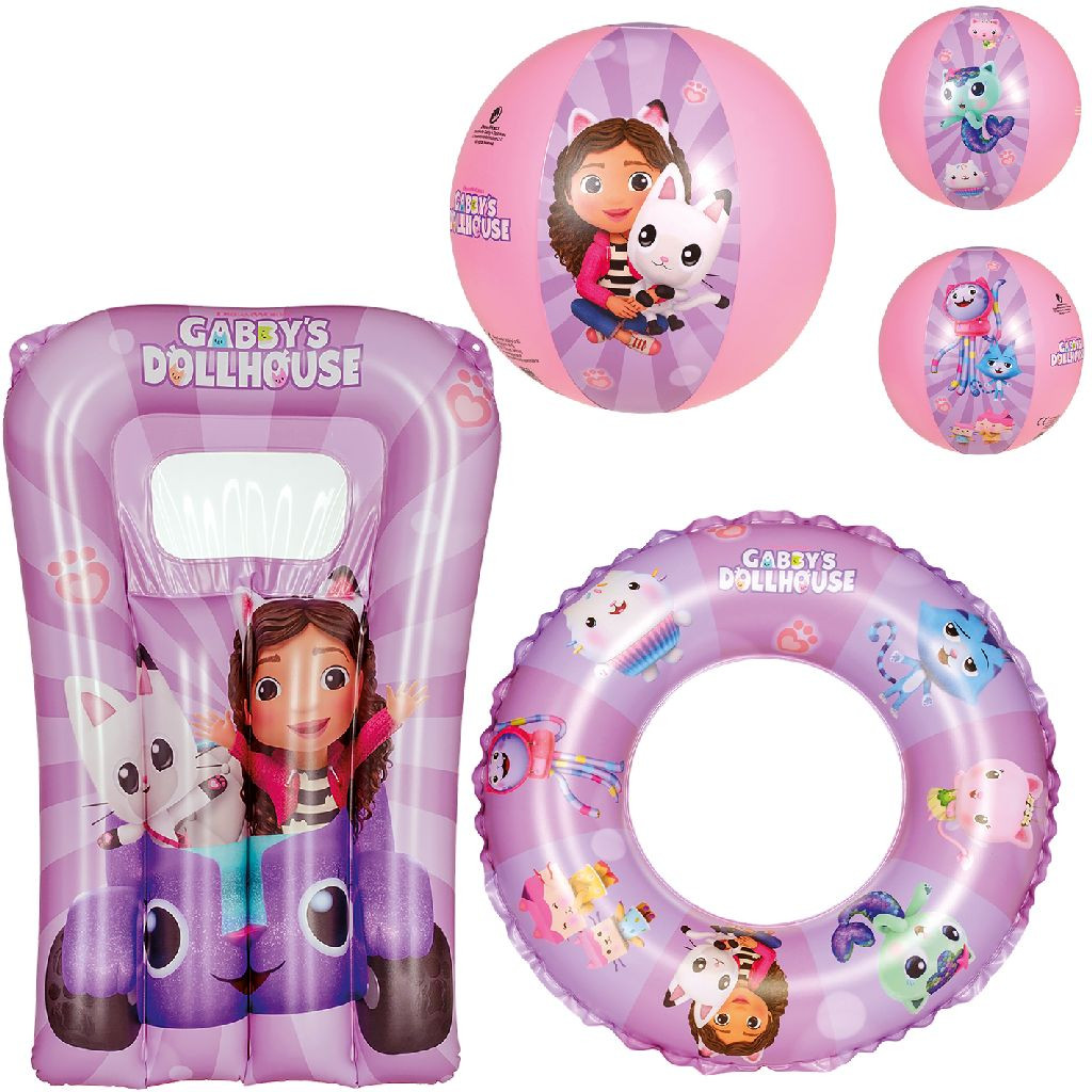 Gabby's Dollhouse Set - Zwemring / Luchtbed / Strandbal