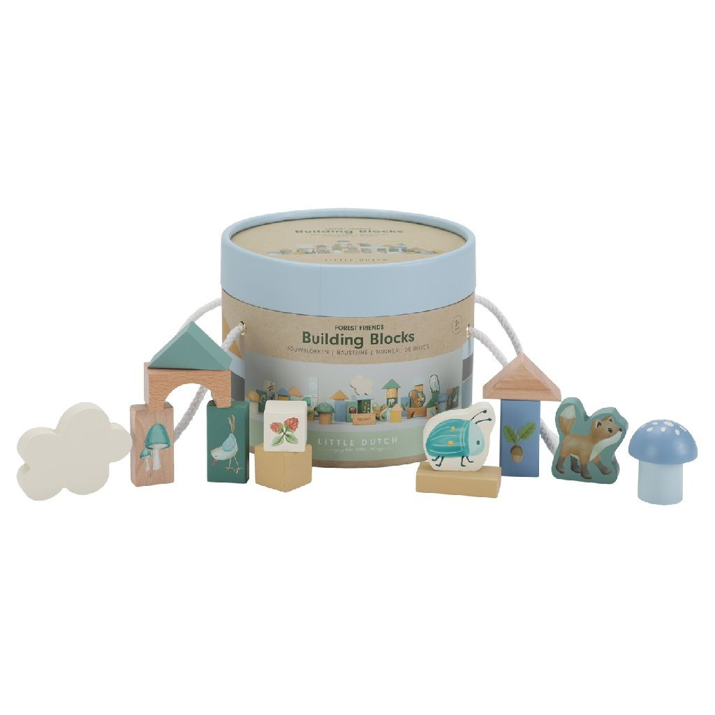 Little Dutch Forest Friends Bouwblokken - FSC Hout - Blauw