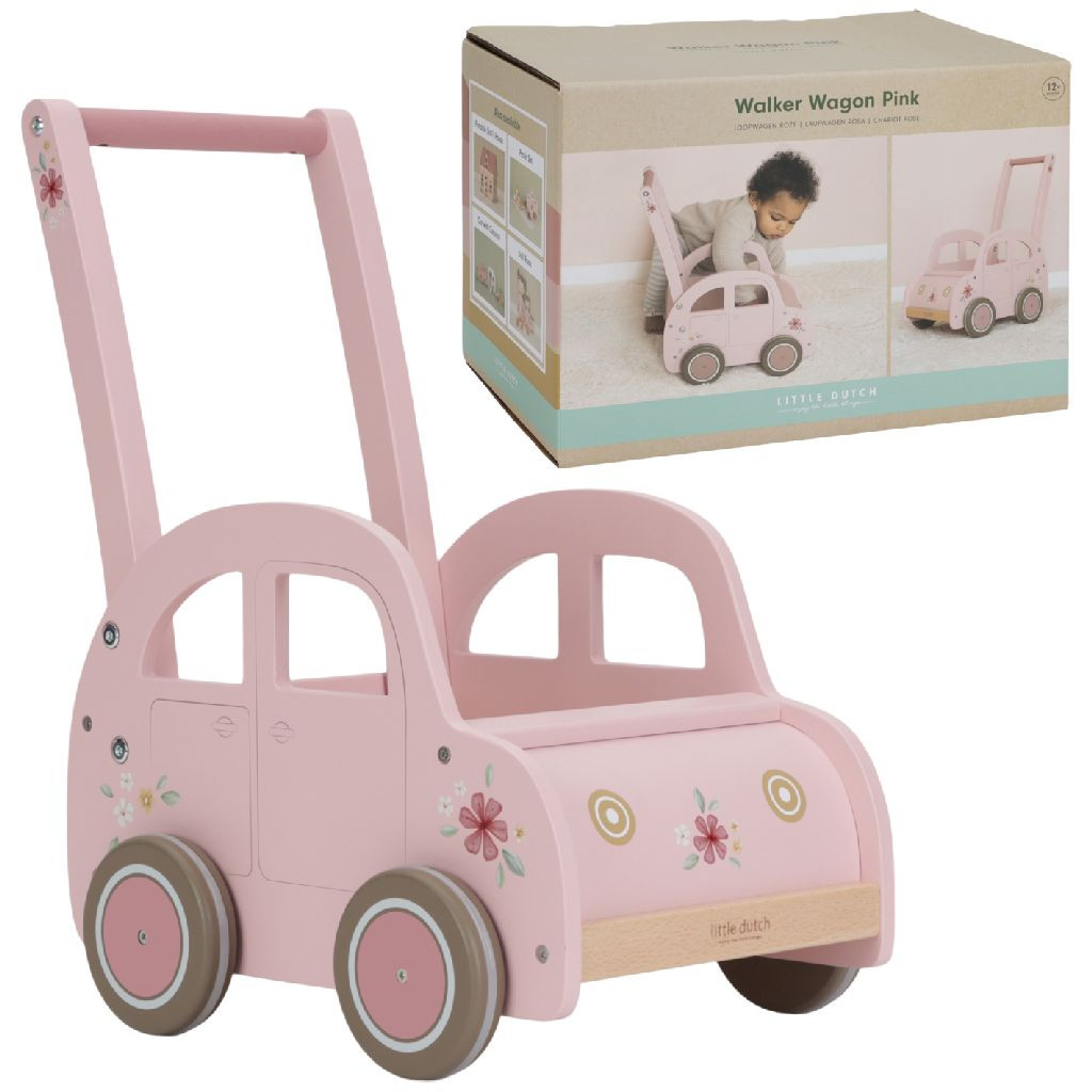 Little Dutch Loopwagen - FSC Hout - Roze