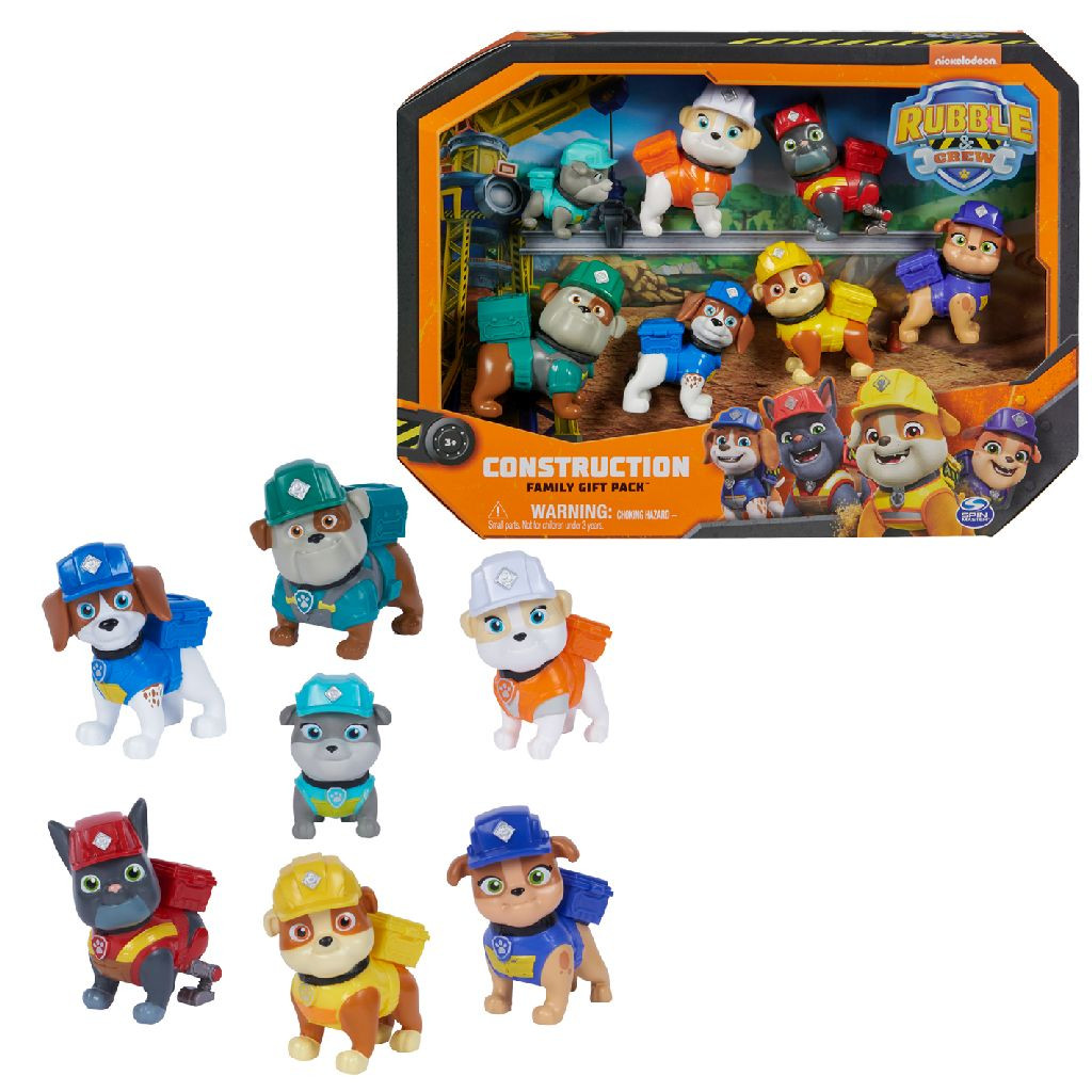 Paw Patrol Rubble & Crew Minifiguren set - 7 Figuren