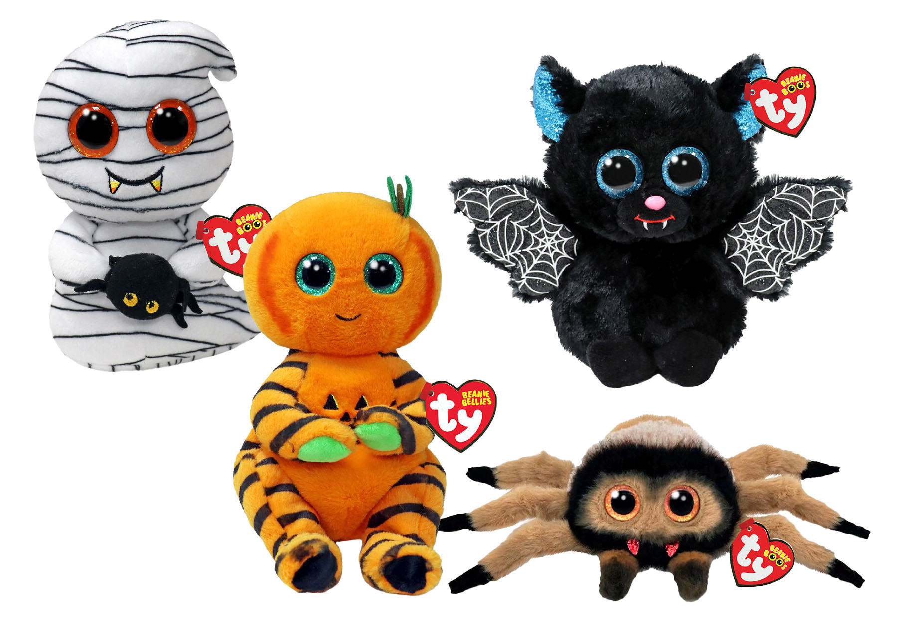 Ty Beanie Boo Halloween Pakket - met Ooooky, Trickster, Battrick en Godfrey