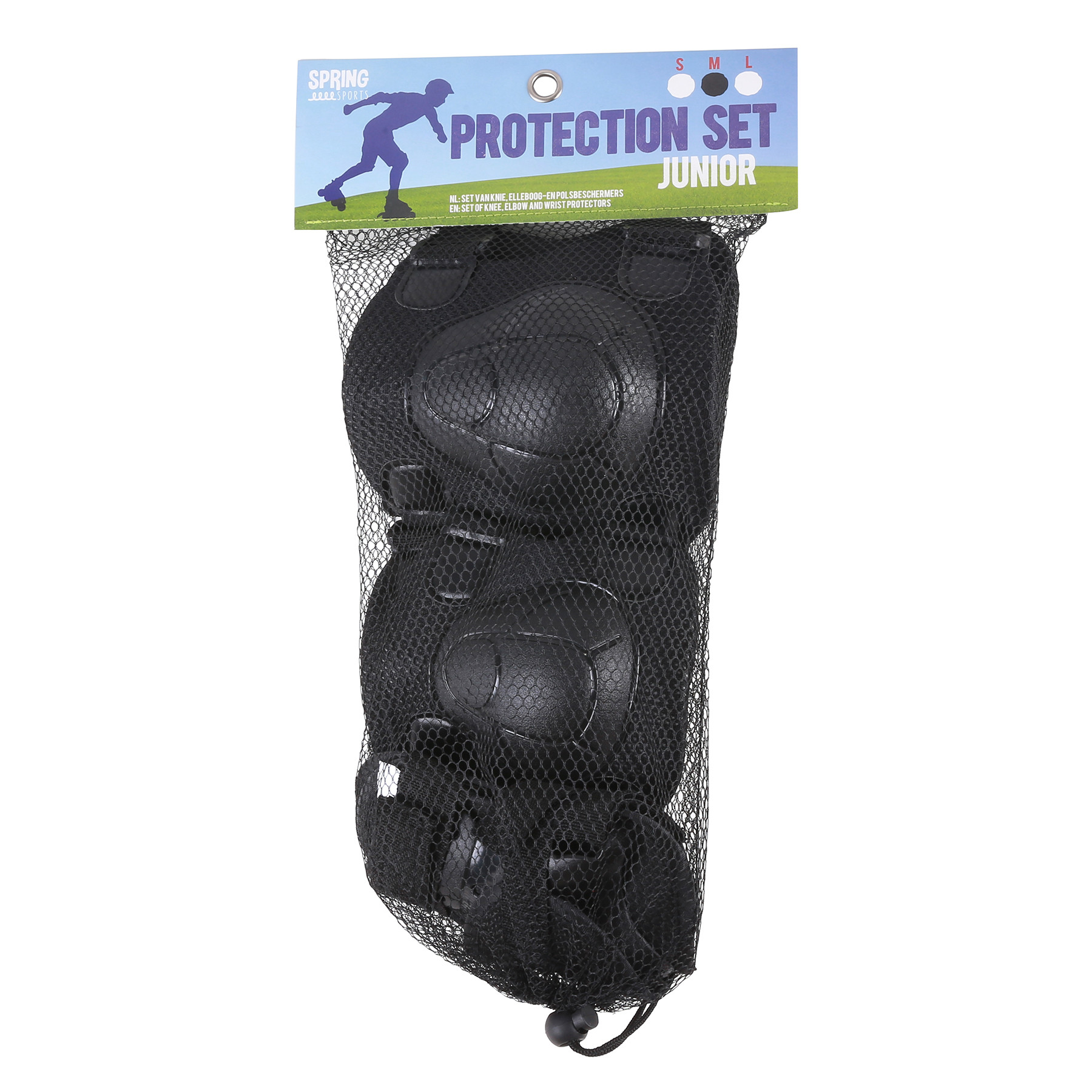 Beschermset van knie, elleboog- en polsbeschermers - Medium - Zwart