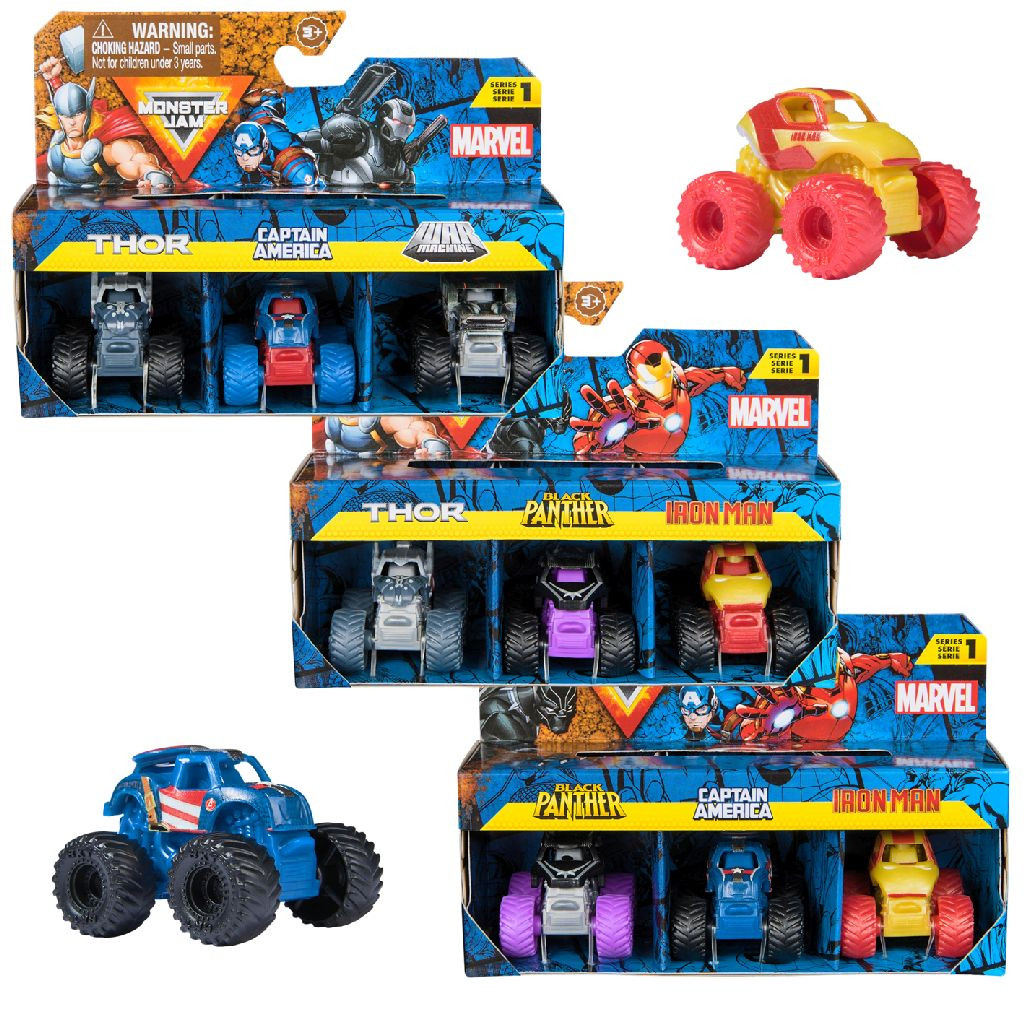 Monster Jam Mini Marvel Bundle - Assortiment - Prijs per Set van 3 stuks