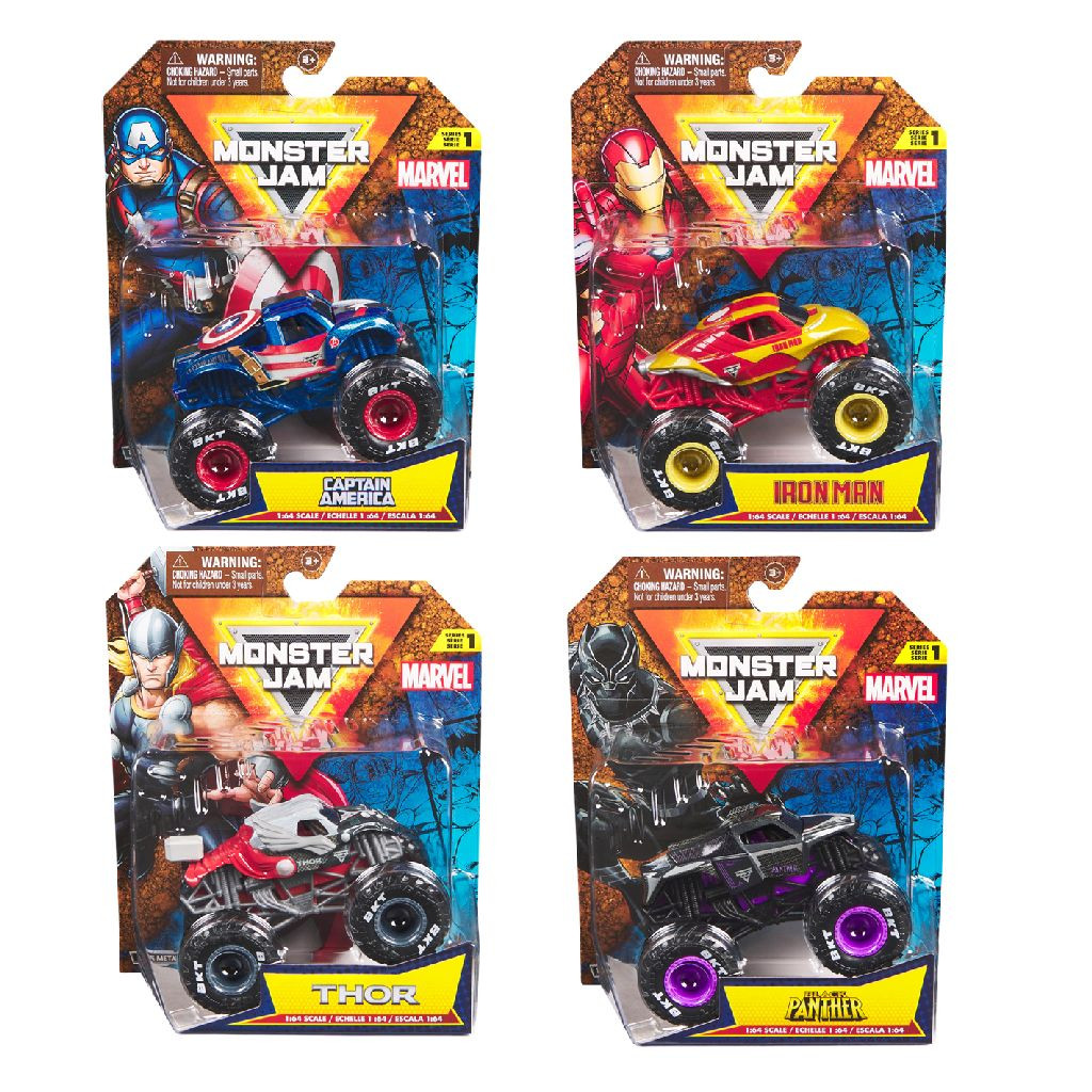 Monster Jam 1:64 1-Pack Marvel - Assortiment - Prijs per Set