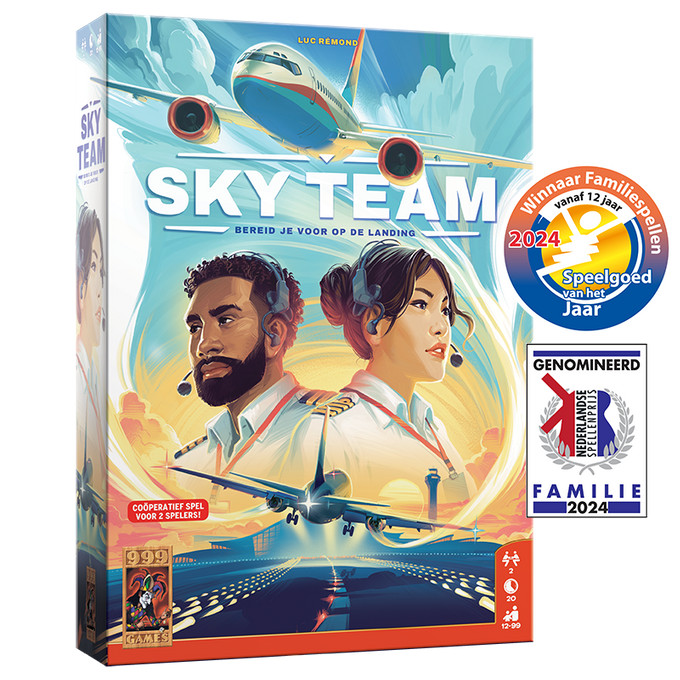 999 Games - Sky Team - Bordspel - Voor 2 spelers - Winnaar Speelgoed van het Jaar - Coöperatief spel - Nederlandstalig