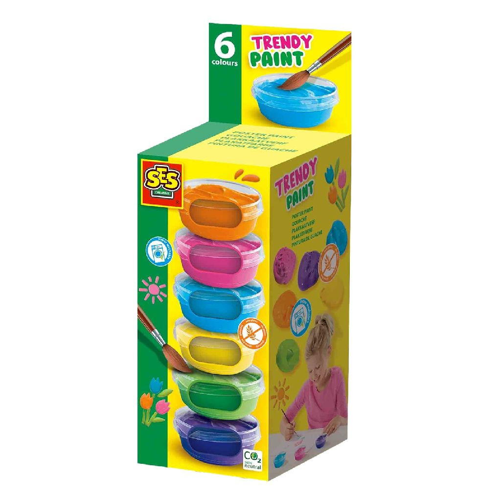Ses 00382 Plakkaatverf Trendy - 6 x 45 ml