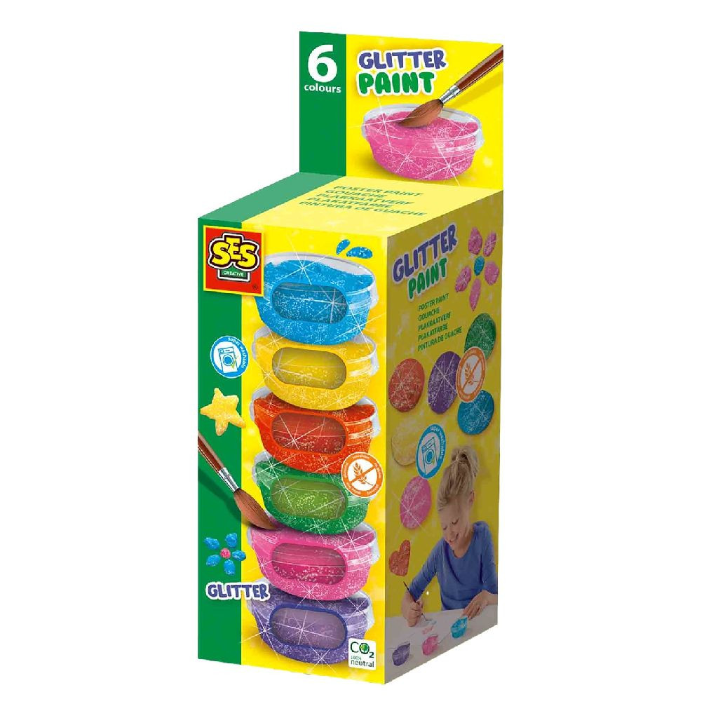 Ses 00384 Plakkaatverf Glitter 6x45ml