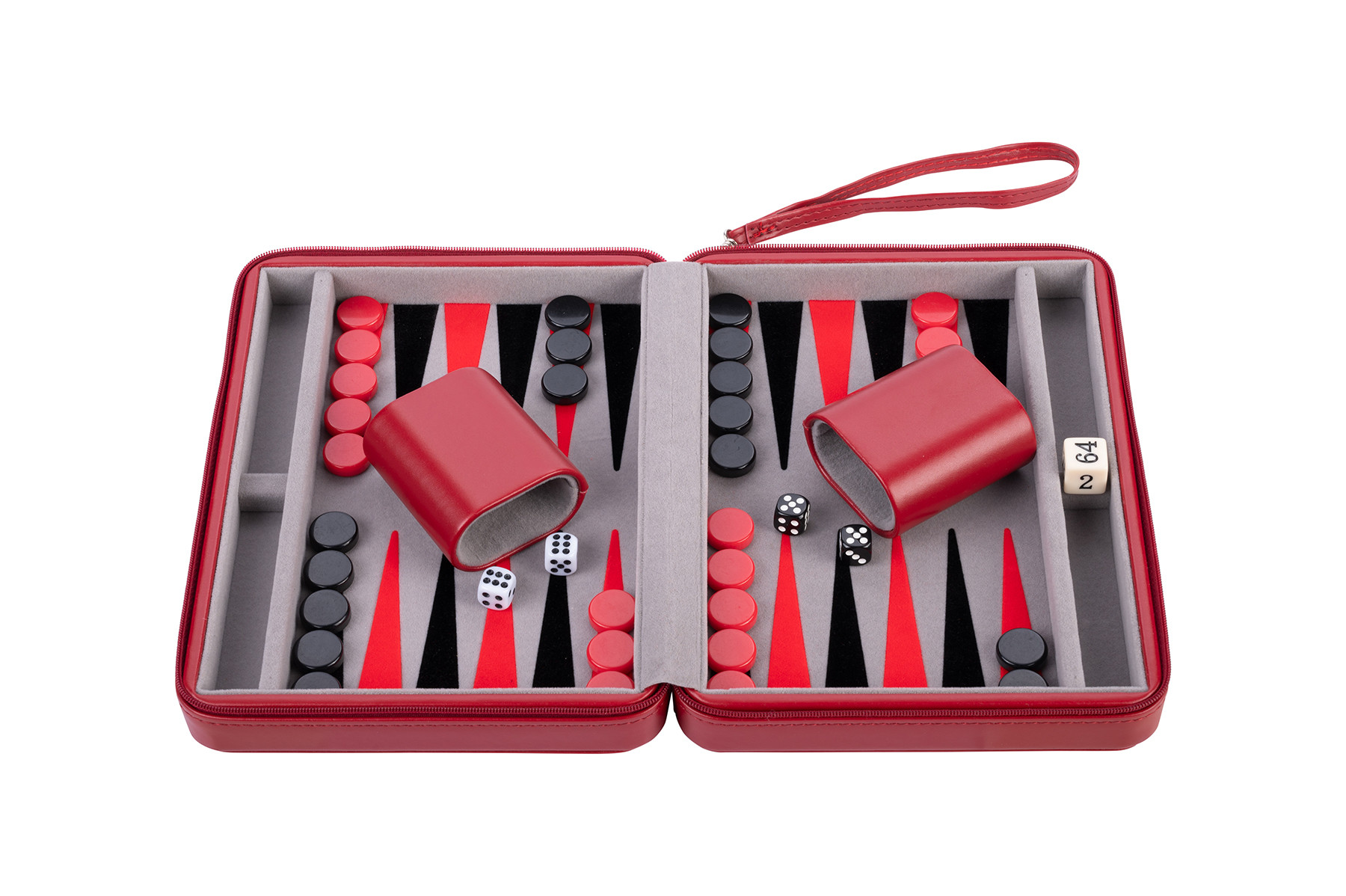 Backgammon in Koffer - Rood