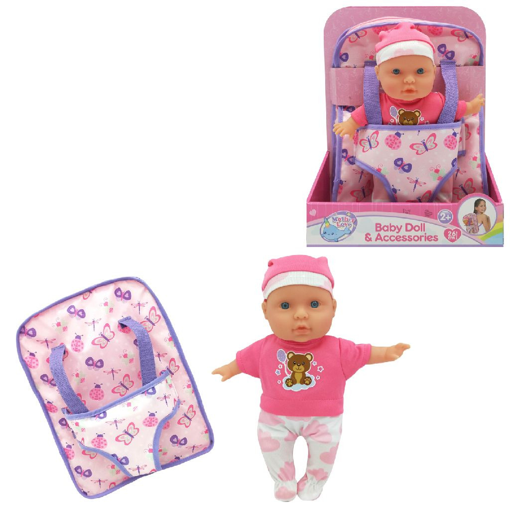 Mother Love Babypop met Rugzak - 26 cm