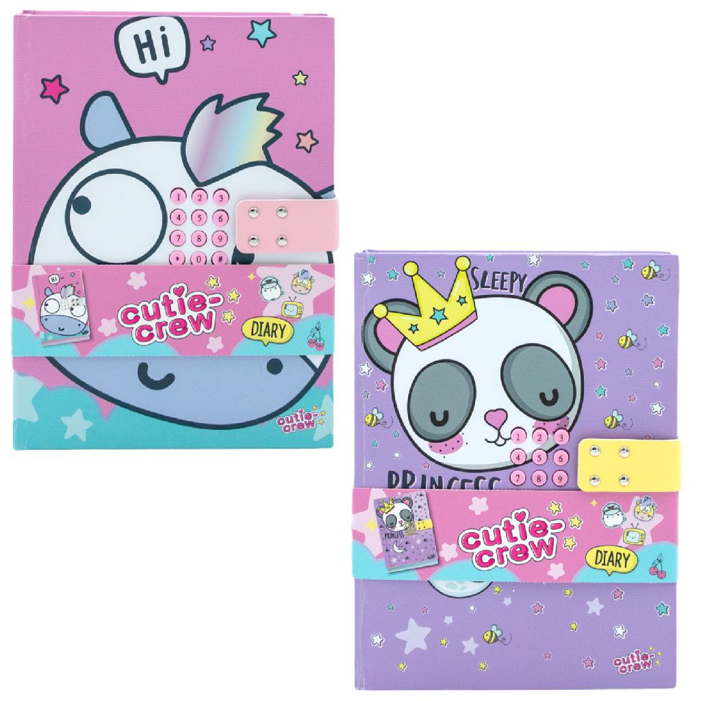 Cutie Crew Dagboek + Slot Geheime Code - Assortiment - Prijs per Stuk