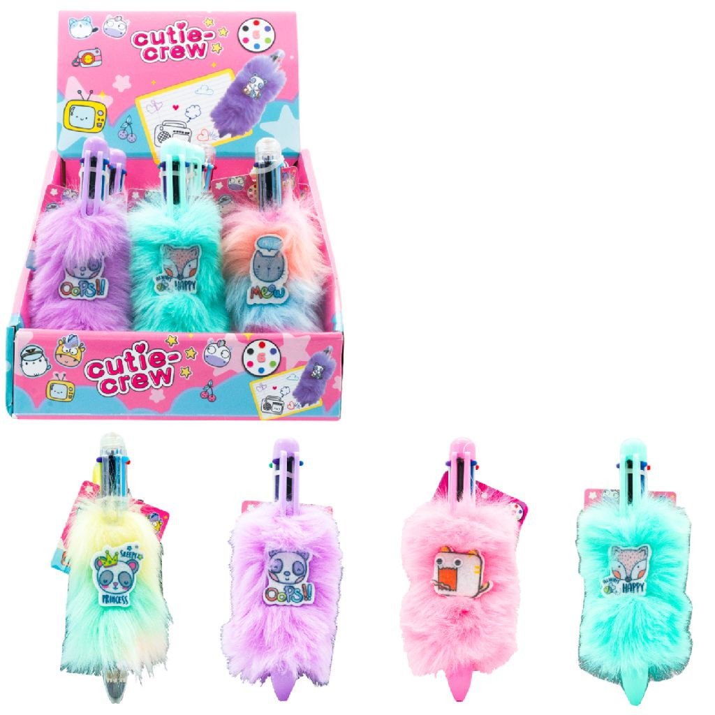 Cutie Crew 6-Kleuren Pen Pluche - Assortiment - Prijs per Stuk
