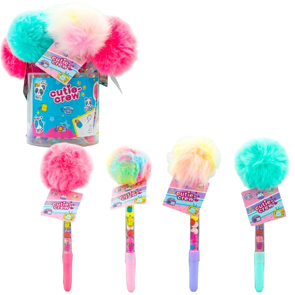 Cutie Crew Pen Kristal en Fluffy - Assortiment - Prijs per Stuk