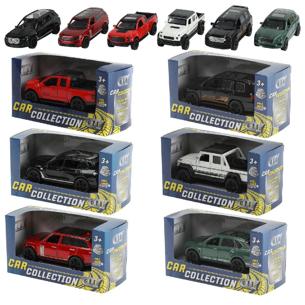 CITY SUV 1:36 Pull Back Functie - Assortiment - Prijs per Stuk