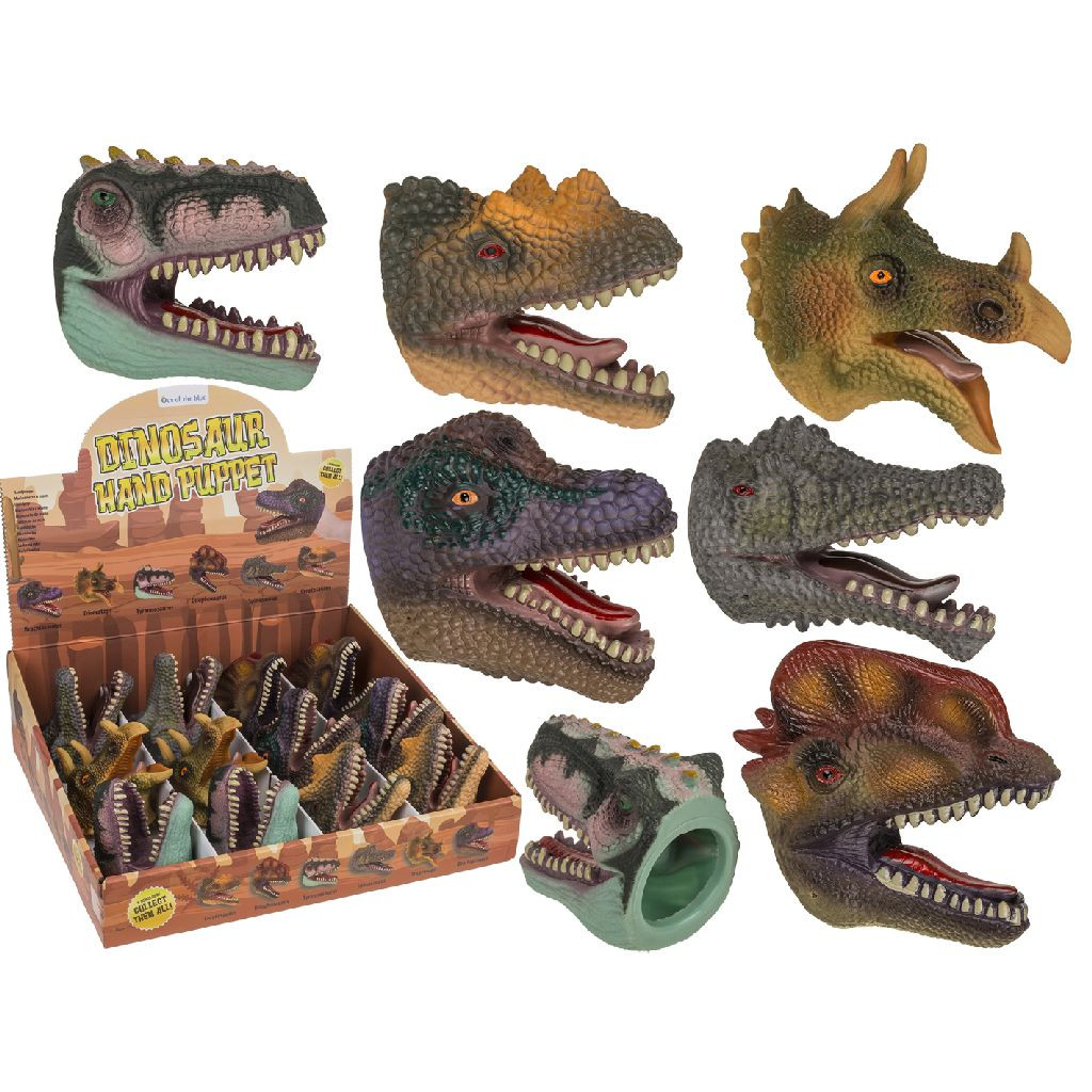 Dinosaurus Handpop - 10 cm - Assortiment - Prijs per Stuk