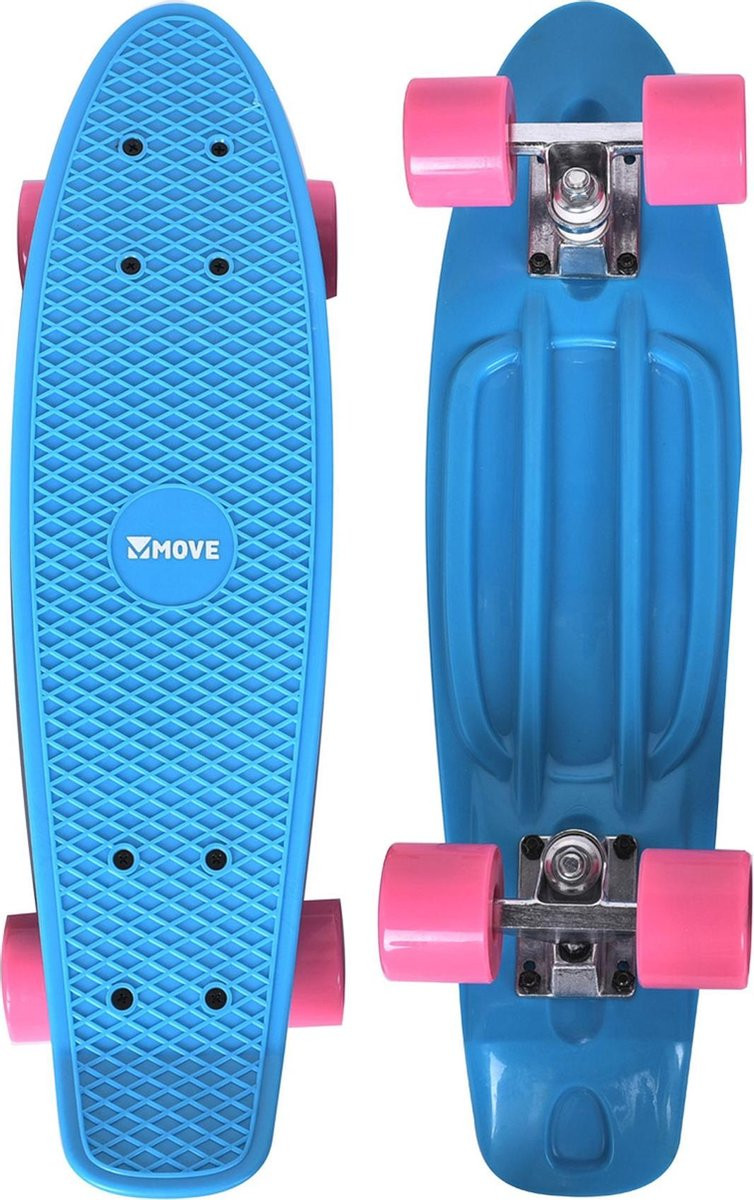 Move Old School Penny Cruiser - Retro Skateboard - 22 Inch - Sky Blue