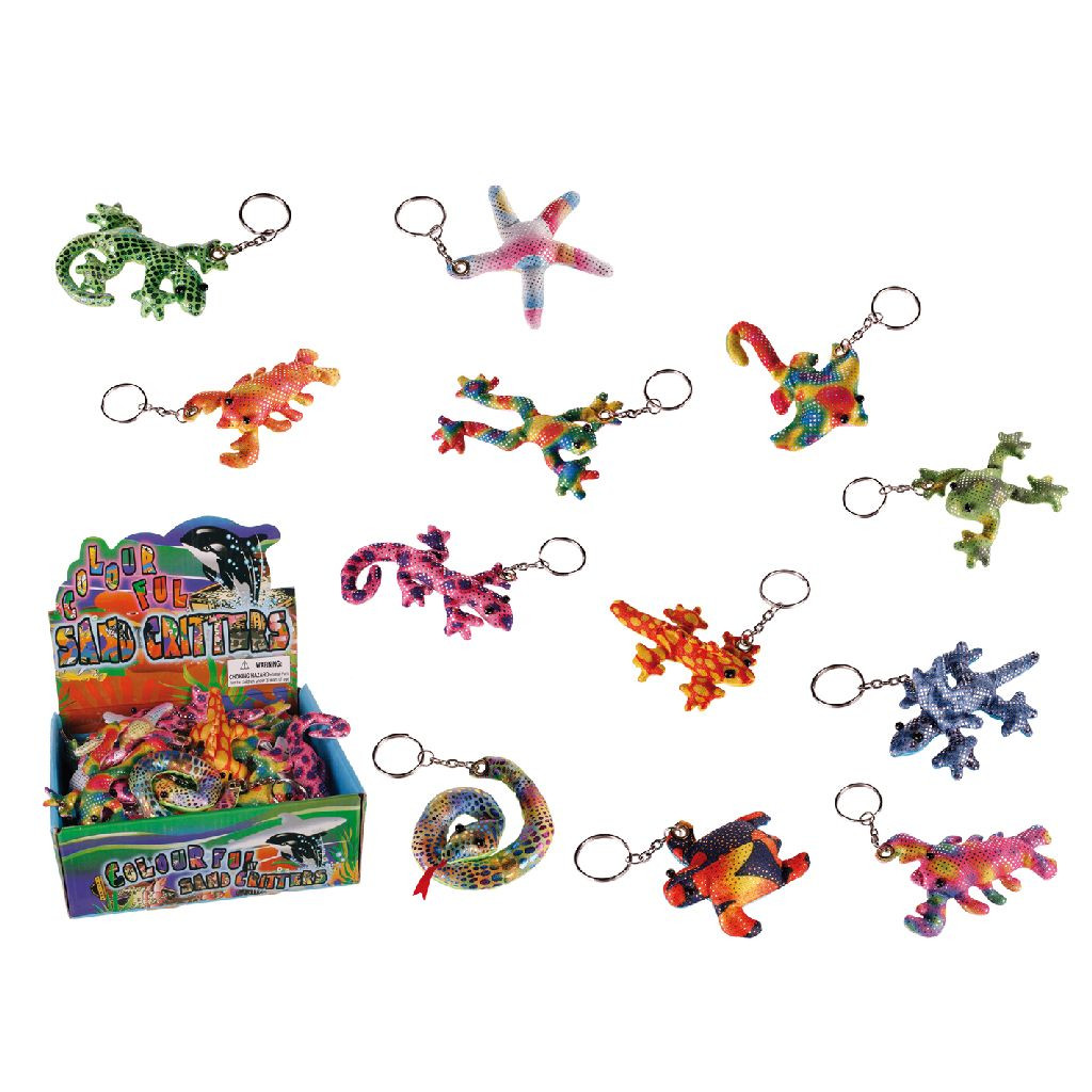 Sleutelhanger Zand gevulde dieren - 8 cm - Assortiment - Prijs per stuk