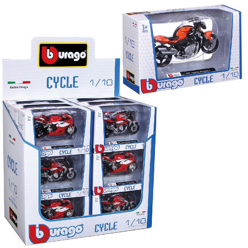 Burago Motor - Cycle - 1:18 - Assortiment - Prijs per Stuk
