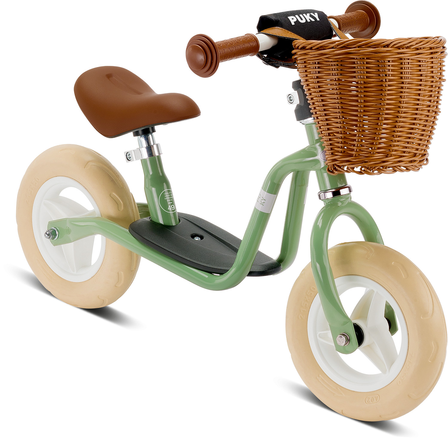 PUKY 4093 LR M CLASSIC - Loopfiets met Mandje - Retro Groen