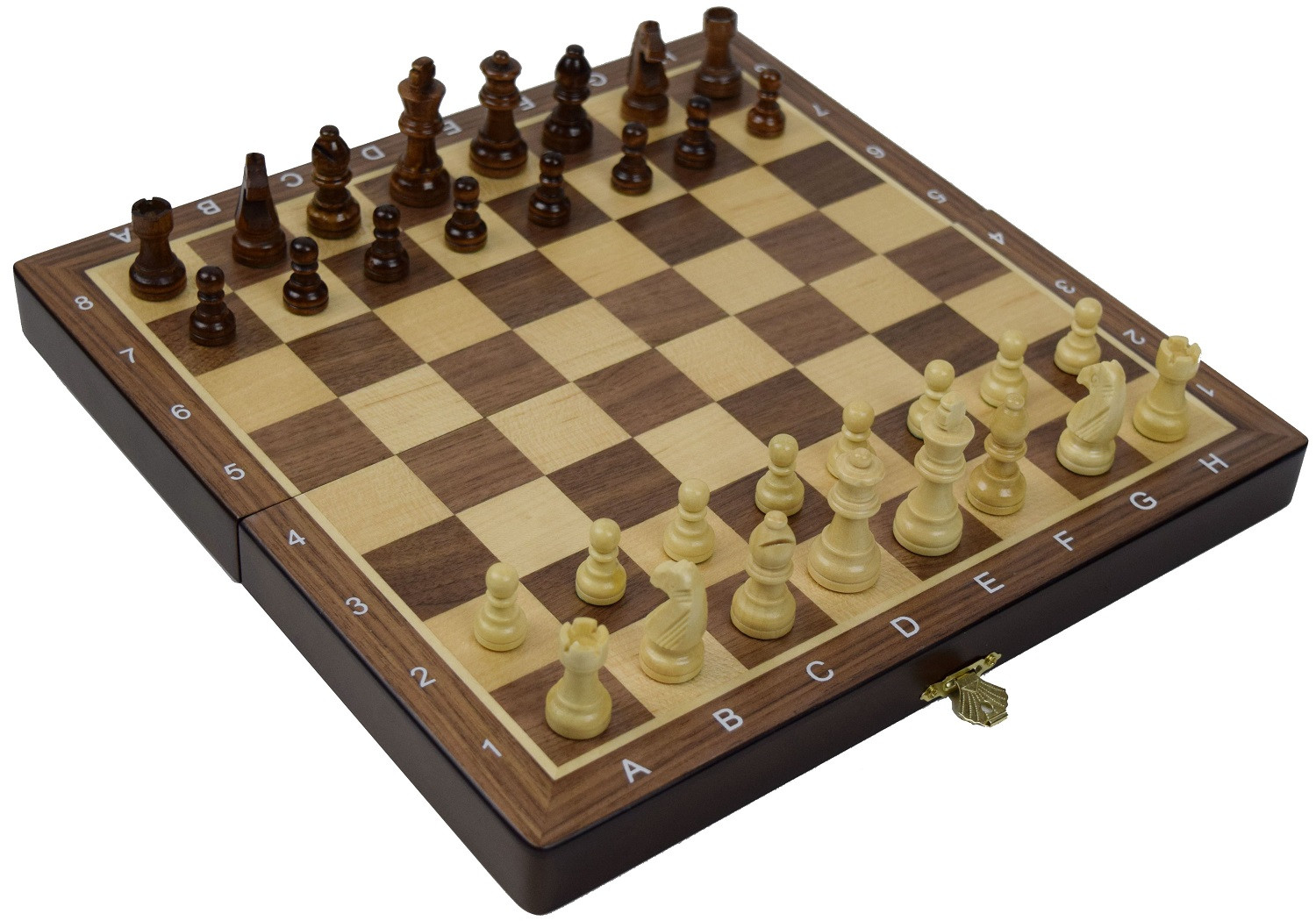 Schaakspel - Opklapbaar - Bruin - 23 cm x 23 cm