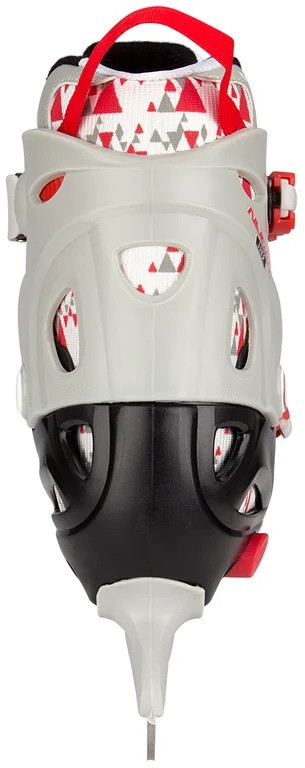 Nijdam IJshockeyschaats Hosa - Junior - Verstelbaar - Hardboot - Zwart / Grijs / Rood - Maat 27-30