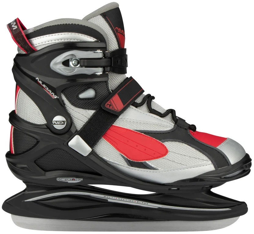 Nijdam IJshockeyschaats Pro-Line - Semi-Softboot - Zwart / Grijs - Maat 37