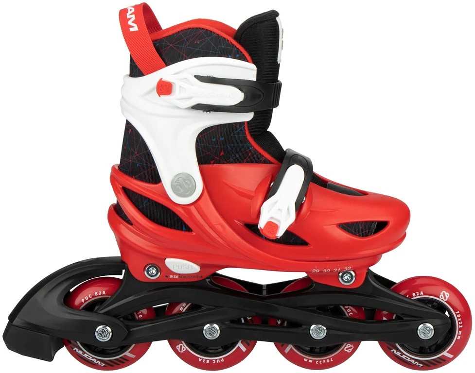 Nijdam Inline Skates Verstelbaar - Rad Racer - Rood / Zwart - Maat 33-36