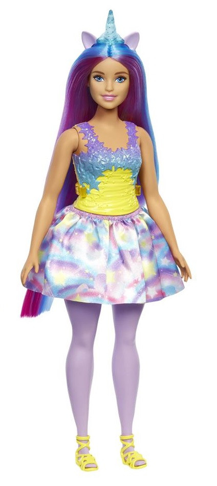 Barbie Dreamtopia Eenhoorn - Paars met Blauw Haar en Mint Hoorn - Modepop