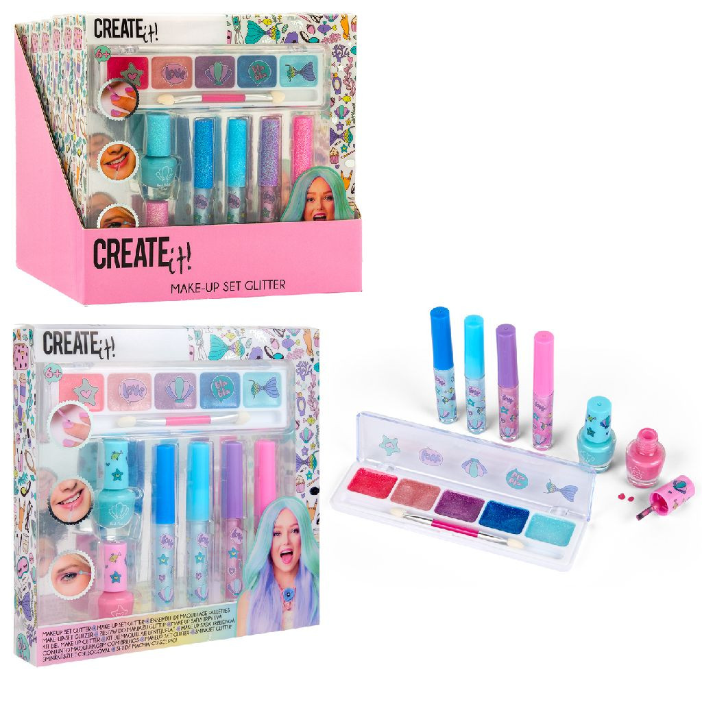 Create It! Make Up Set Zeemeermin Glitter - 7 Delig