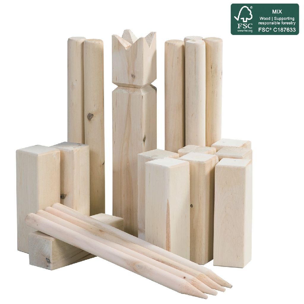 Outdoor Play Kubb Game - incl Draagtas