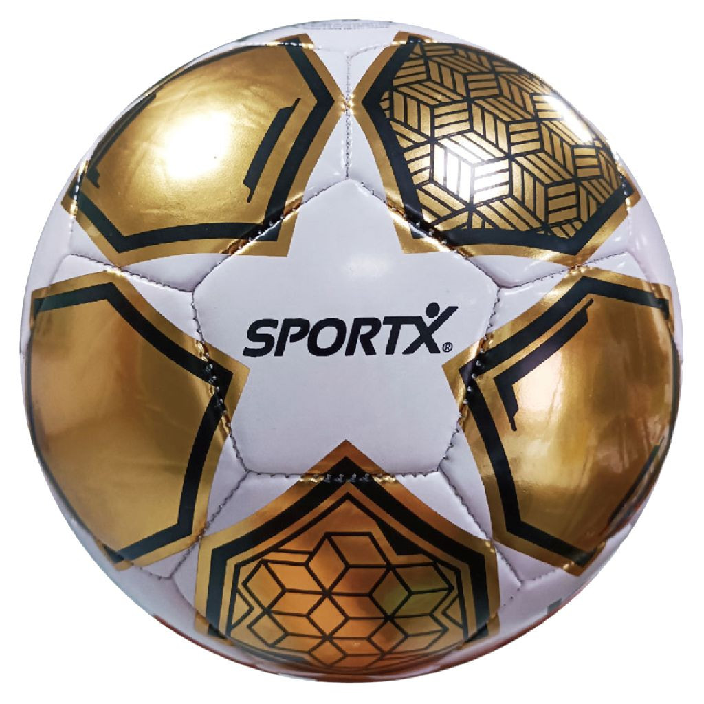 SportX Voetbal Gold White Star - Metallic - 330-350gr