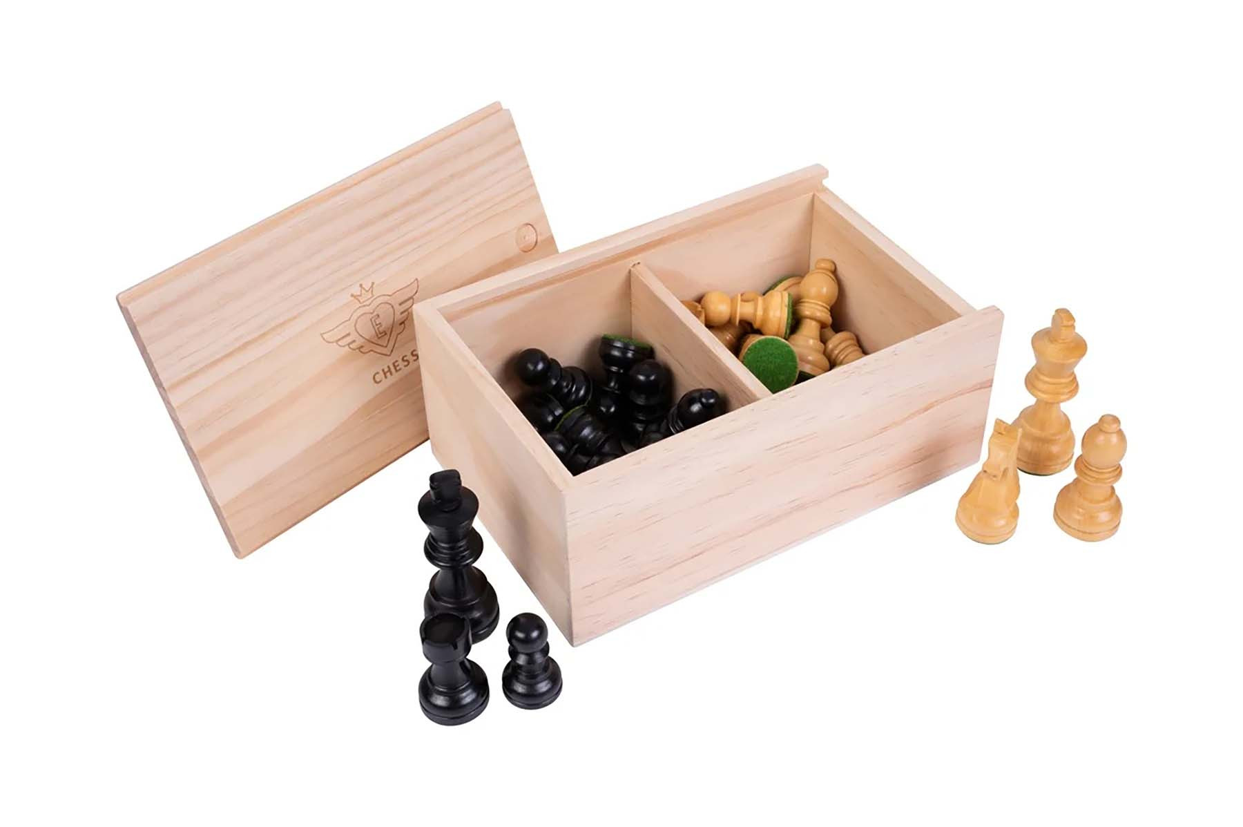 Schaakstukken No. 5 - Antiek - Lood - Vilt - Verzwaard