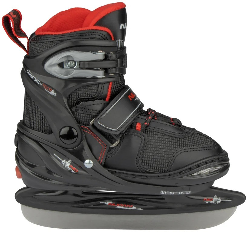 Nijdam IJshockeyschaats Cool - Junior - Verstelbaar - Semi-Softboot - Zwart - Maat 34-37